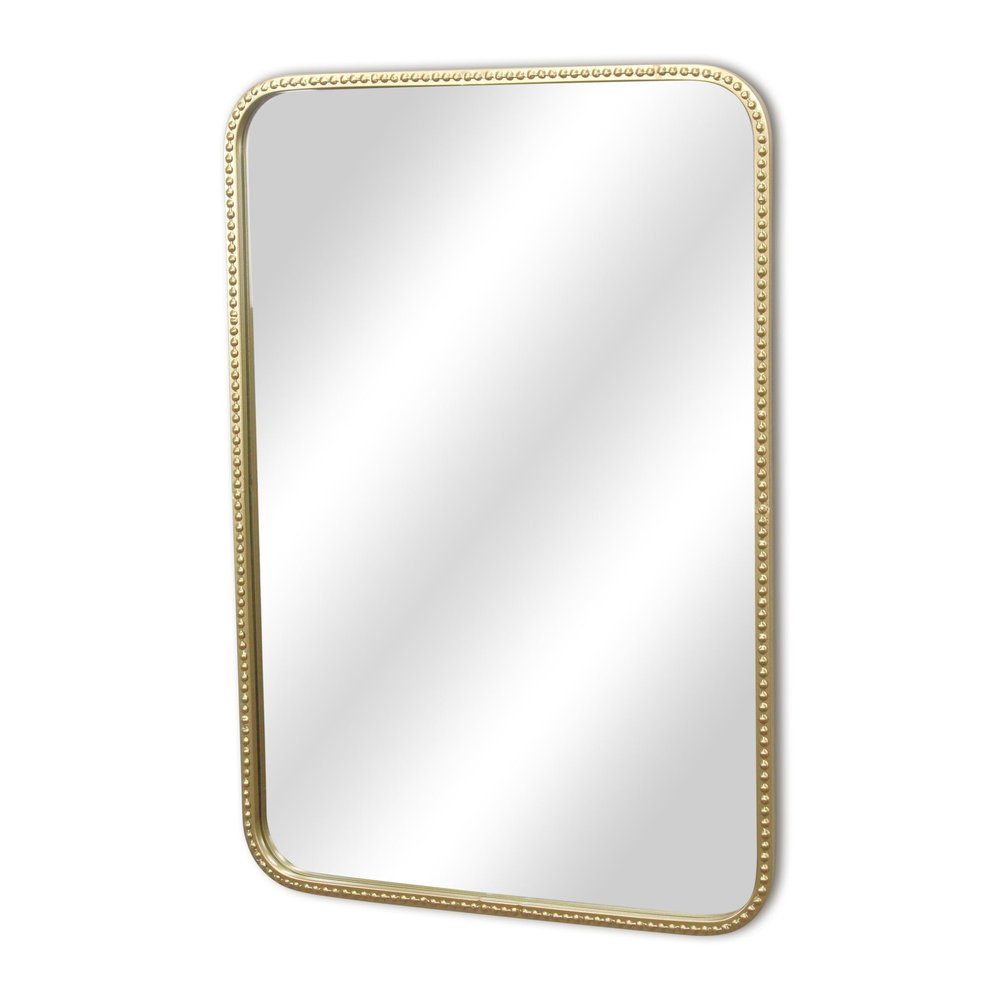 32" Gold Metal Beaded Accent Mirror HomeRoots