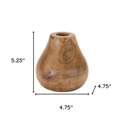 Set of Three Natural Wood Bud Table Vases HomeRoots