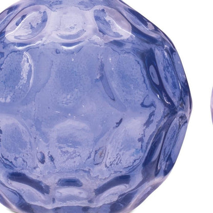 Set of Two Blue Glass Round Table Vases HomeRoots