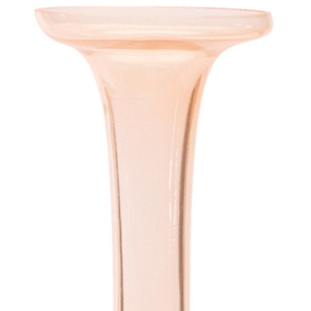 Set of Two 11" Pink Glass Trumpet Table Vases HomeRoots