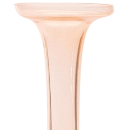 Set of Two 11" Pink Glass Trumpet Table Vases HomeRoots