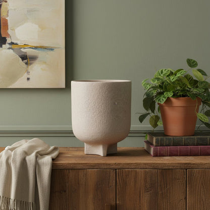 7" Beige Recycled Paper Urn Table Vase HomeRoots