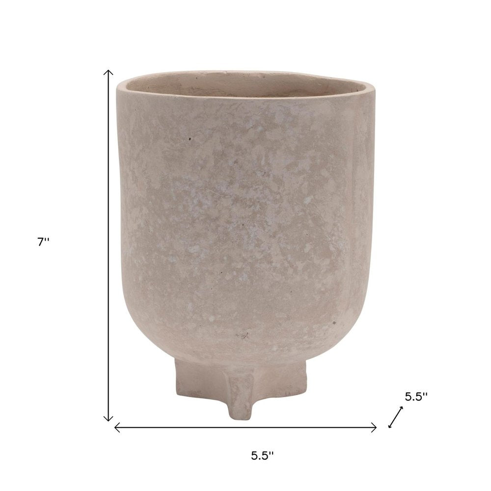 7" Beige Recycled Paper Urn Table Vase HomeRoots