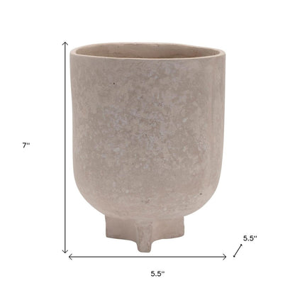 7" Beige Recycled Paper Urn Table Vase HomeRoots