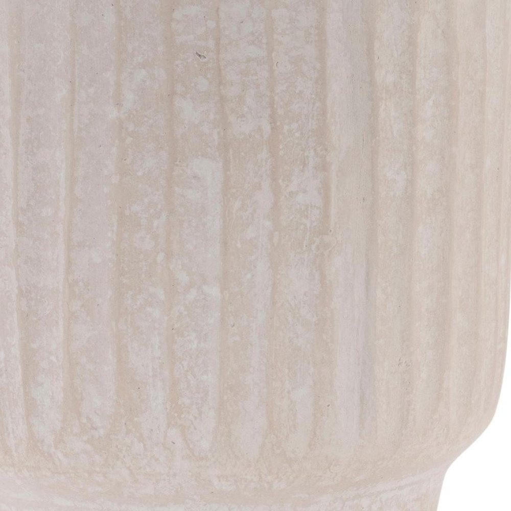 8" Beige Recycled Paper Textured Lines Urn Table Vase HomeRoots