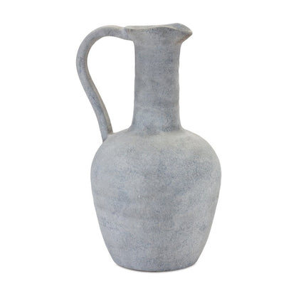12" Gray Resin Round Pitcher Vase HomeRoots