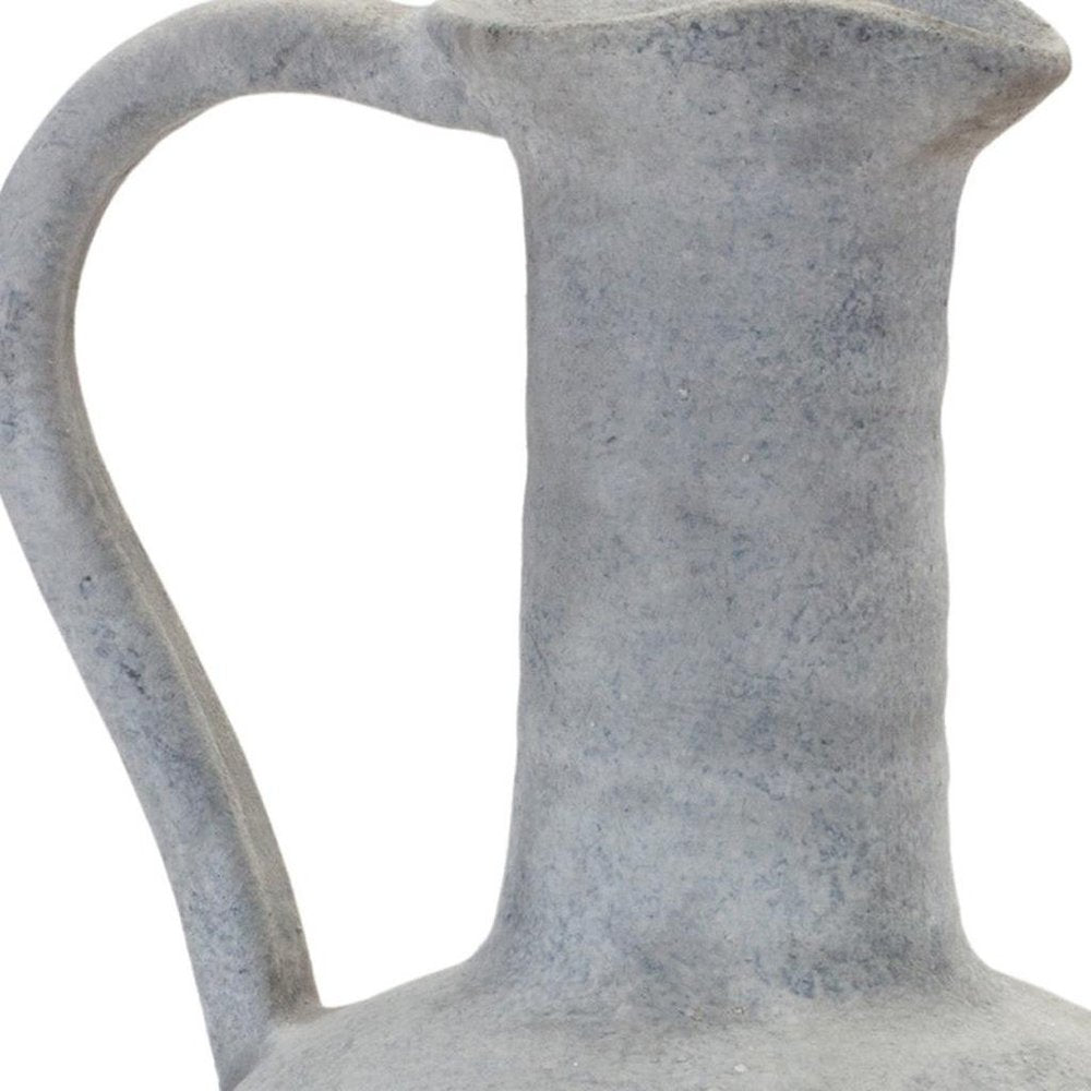 12" Gray Resin Round Pitcher Vase HomeRoots