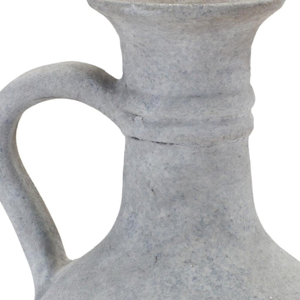 9" Gray Resin Round Pitcher Vase HomeRoots