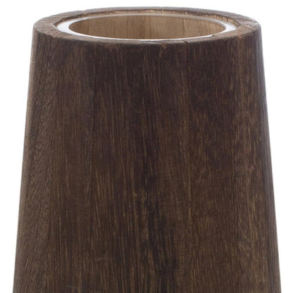Set of Two Brown And Clear Glass Tapered Table Vases With Wood HomeRoots