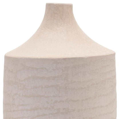 18" Beige Recycled Paper Cylinder Jug Floor Vase HomeRoots