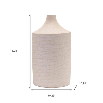 18" Beige Recycled Paper Cylinder Jug Floor Vase HomeRoots