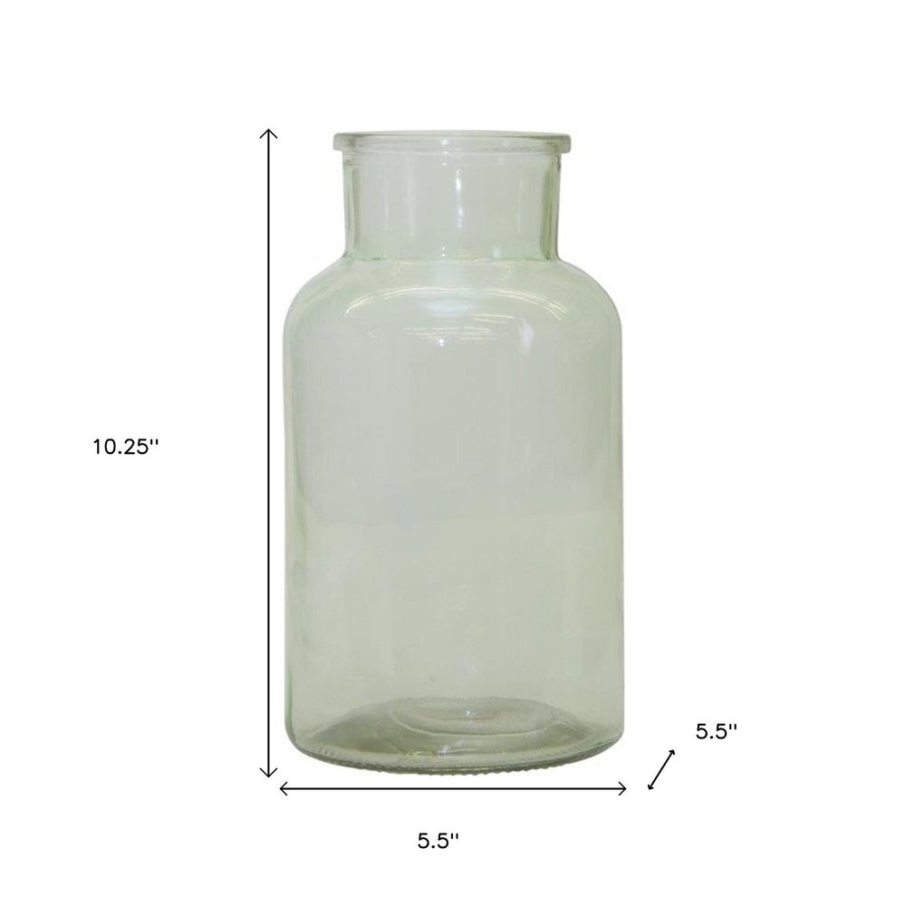 10" Green Glass Cylindrical Table Vase HomeRoots