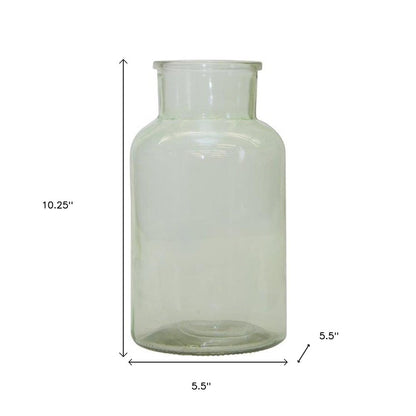 10" Green Glass Cylindrical Table Vase HomeRoots