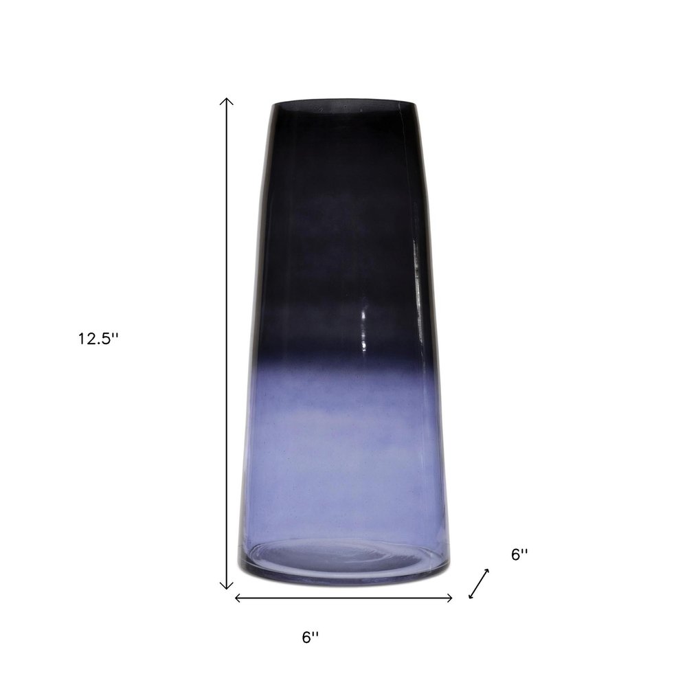 13" Blue Ombre Glass Tapered Table Vase HomeRoots