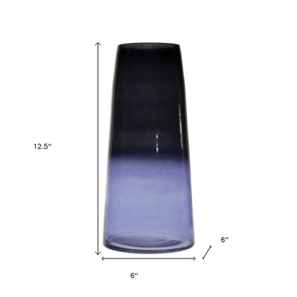 13" Blue Ombre Glass Tapered Table Vase HomeRoots