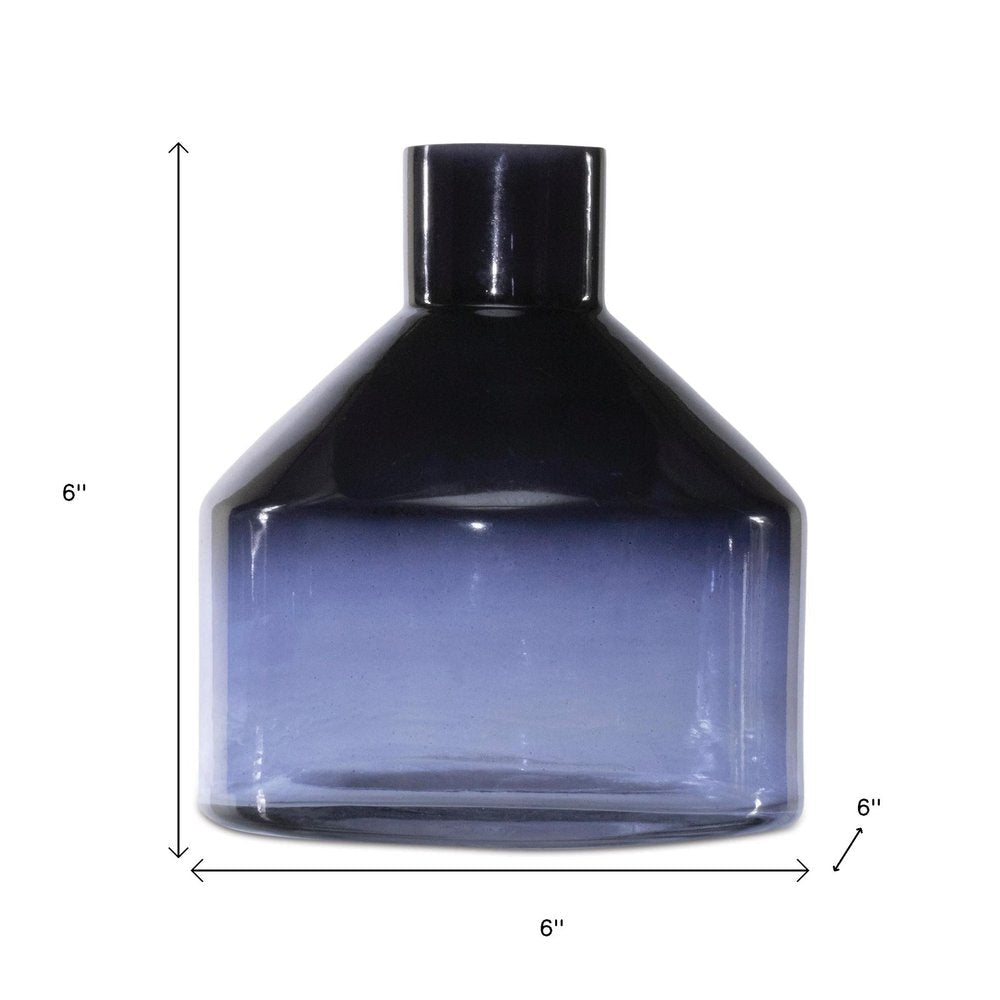 6" Blue Ombre Glass Round Table Vase HomeRoots