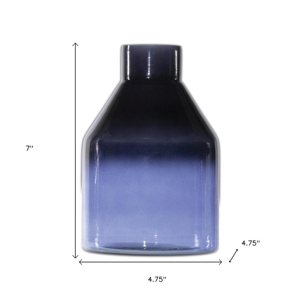 7" Blue Ombre Glass Cylinder Table Vase HomeRoots