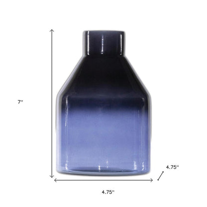 7" Blue Ombre Glass Cylinder Table Vase HomeRoots