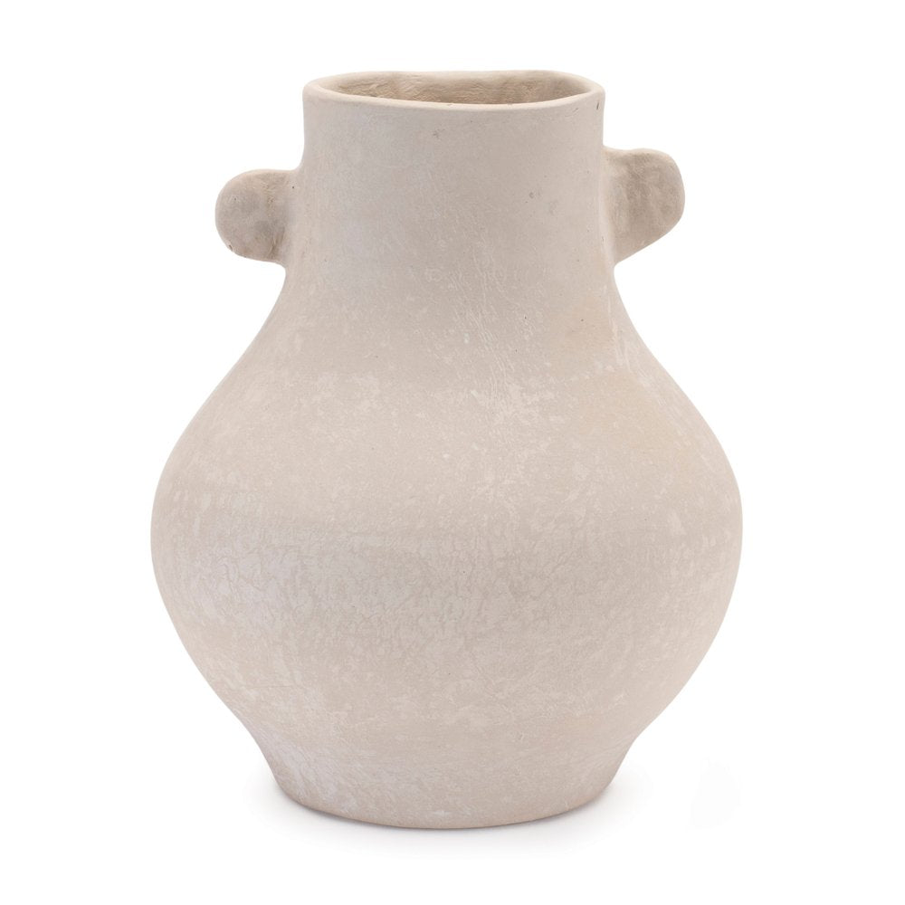 10" Beige Recycled Paper Round Urn HomeRoots