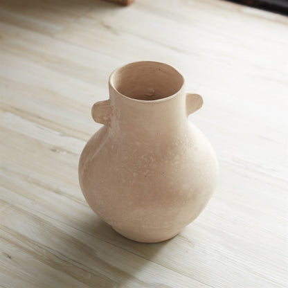 10" Beige Recycled Paper Round Urn HomeRoots