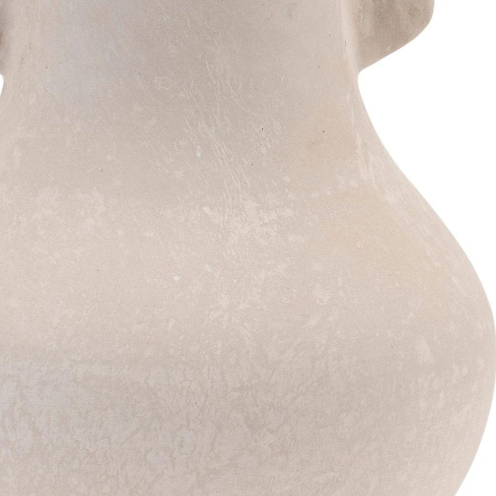 10" Beige Recycled Paper Round Urn HomeRoots