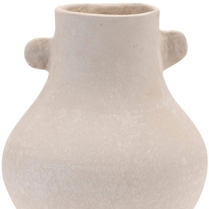 10" Beige Recycled Paper Round Urn HomeRoots