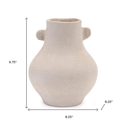 10" Beige Recycled Paper Round Urn HomeRoots