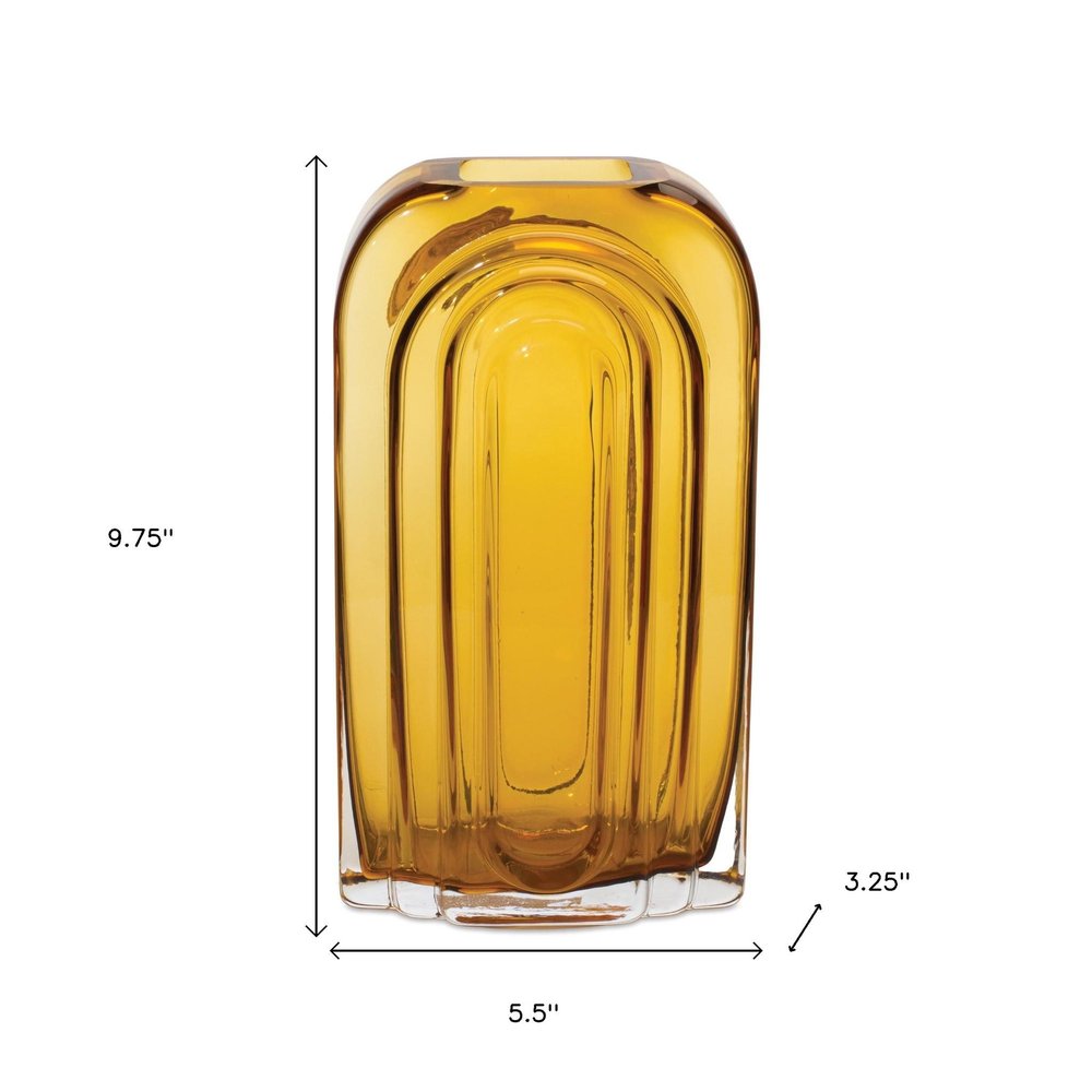 10" Amber Glass Table Vase HomeRoots
