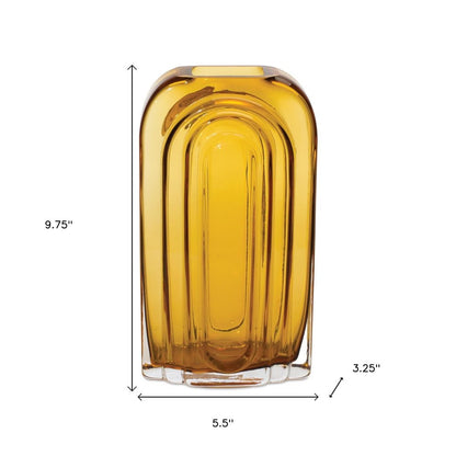 10" Amber Glass Table Vase HomeRoots