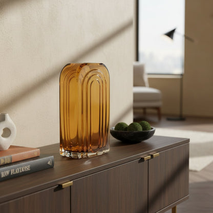 10" Amber Glass Table Vase HomeRoots
