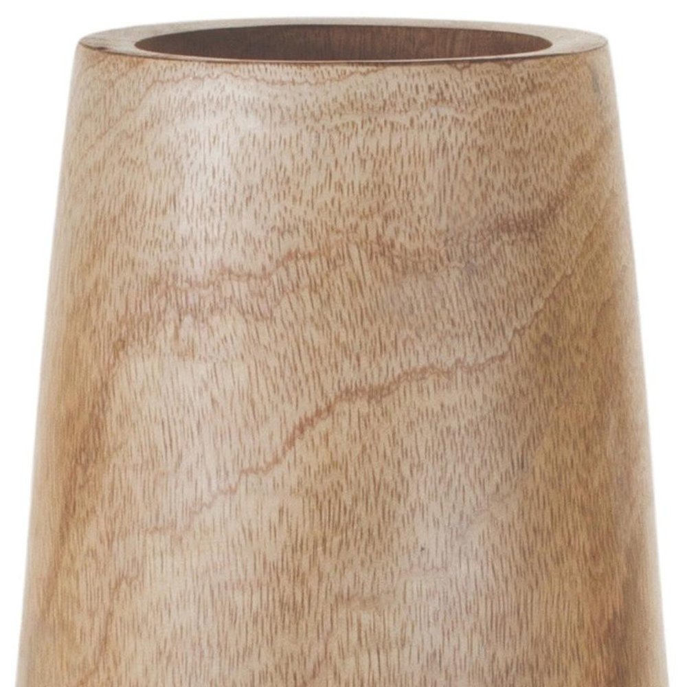 15" Natural Wood And Metal Cylinder Floor Vase HomeRoots