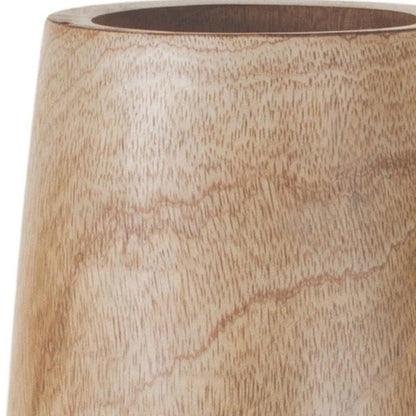 15" Natural Wood And Metal Cylinder Floor Vase HomeRoots