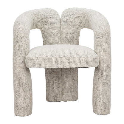 Gray Upholstery And Solid Wood Open Back Dining Arm Chair HomeRoots