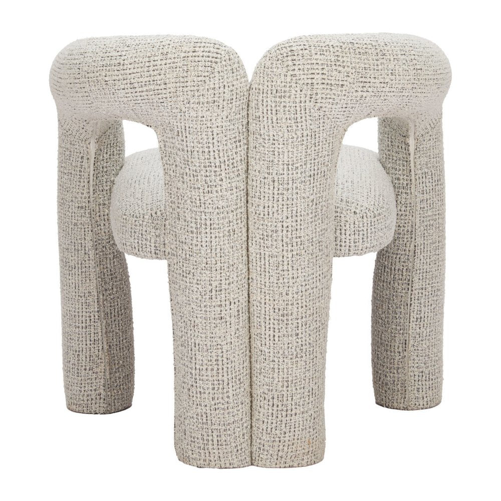Gray Upholstery And Solid Wood Open Back Dining Arm Chair HomeRoots