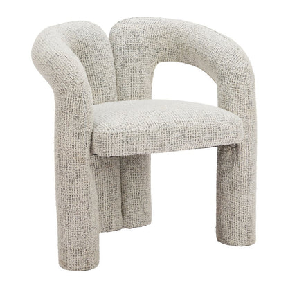 Gray Upholstery And Solid Wood Open Back Dining Arm Chair HomeRoots