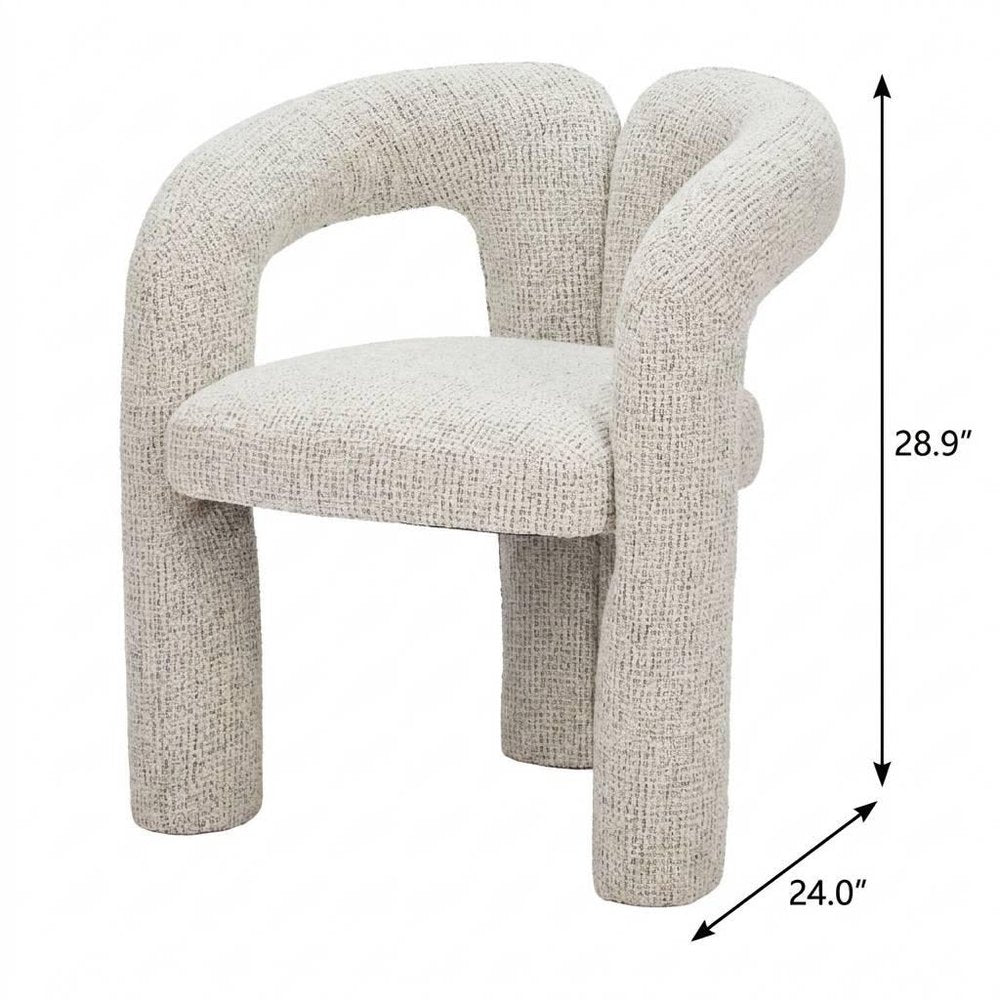 Gray Upholstery And Solid Wood Open Back Dining Arm Chair HomeRoots