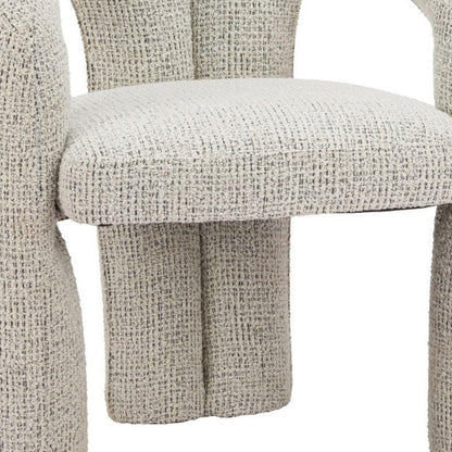 Gray Upholstery And Solid Wood Open Back Dining Arm Chair HomeRoots