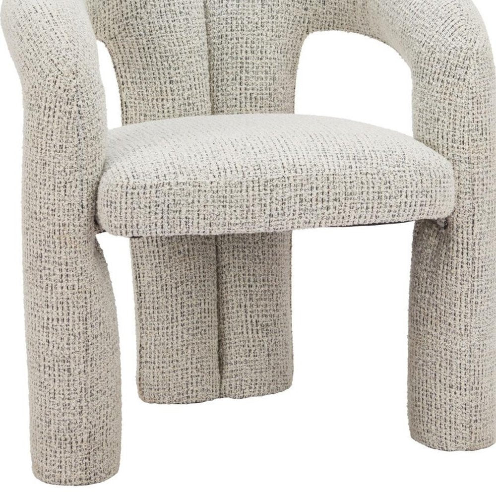 Gray Upholstery And Solid Wood Open Back Dining Arm Chair — view 2