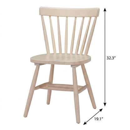 Set of Two Black Solid Wood Windsor Back Dining Side Chairs HomeRoots