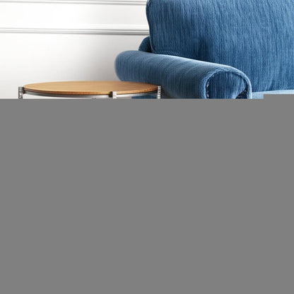 22" Natural and Silver Wood and Steel Round End Table With Shelf HomeRoots