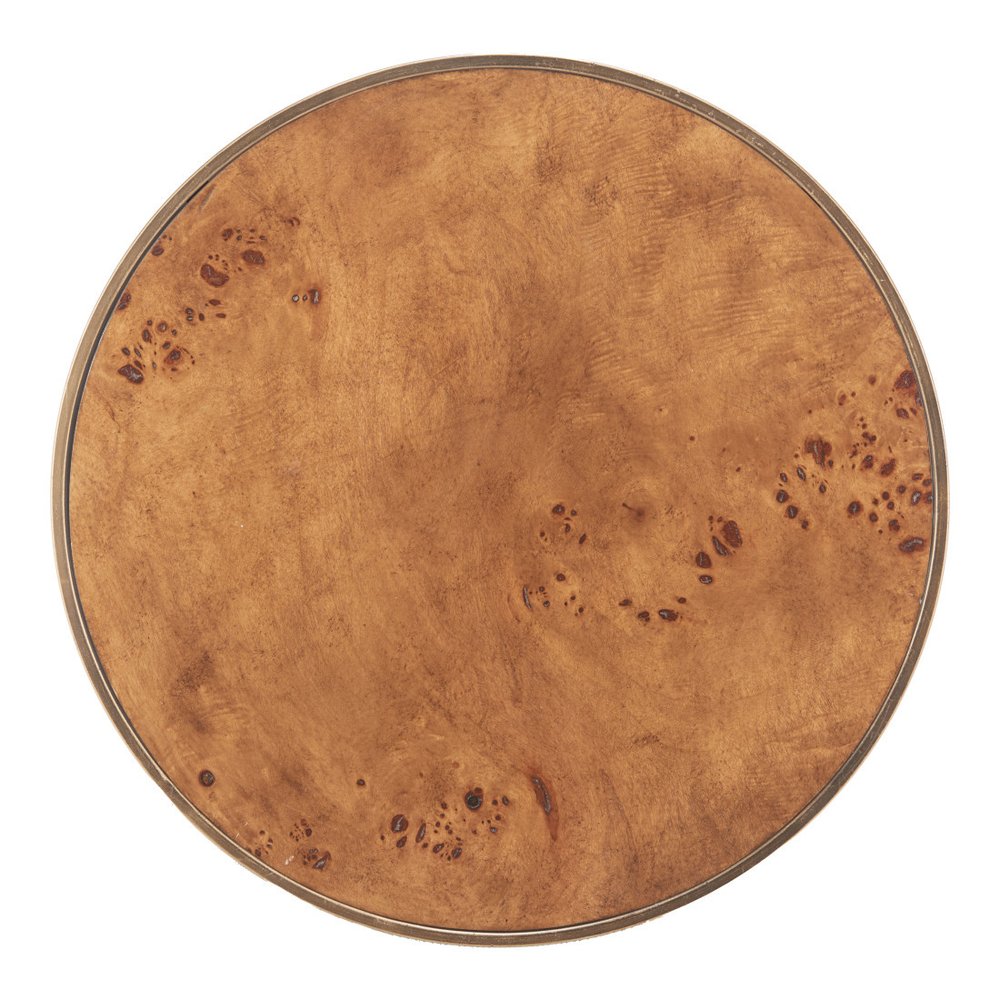 22" Brown Steel Round Pedestal End Table HomeRoots