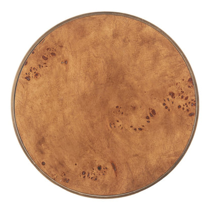 22" Brown Steel Round Pedestal End Table HomeRoots