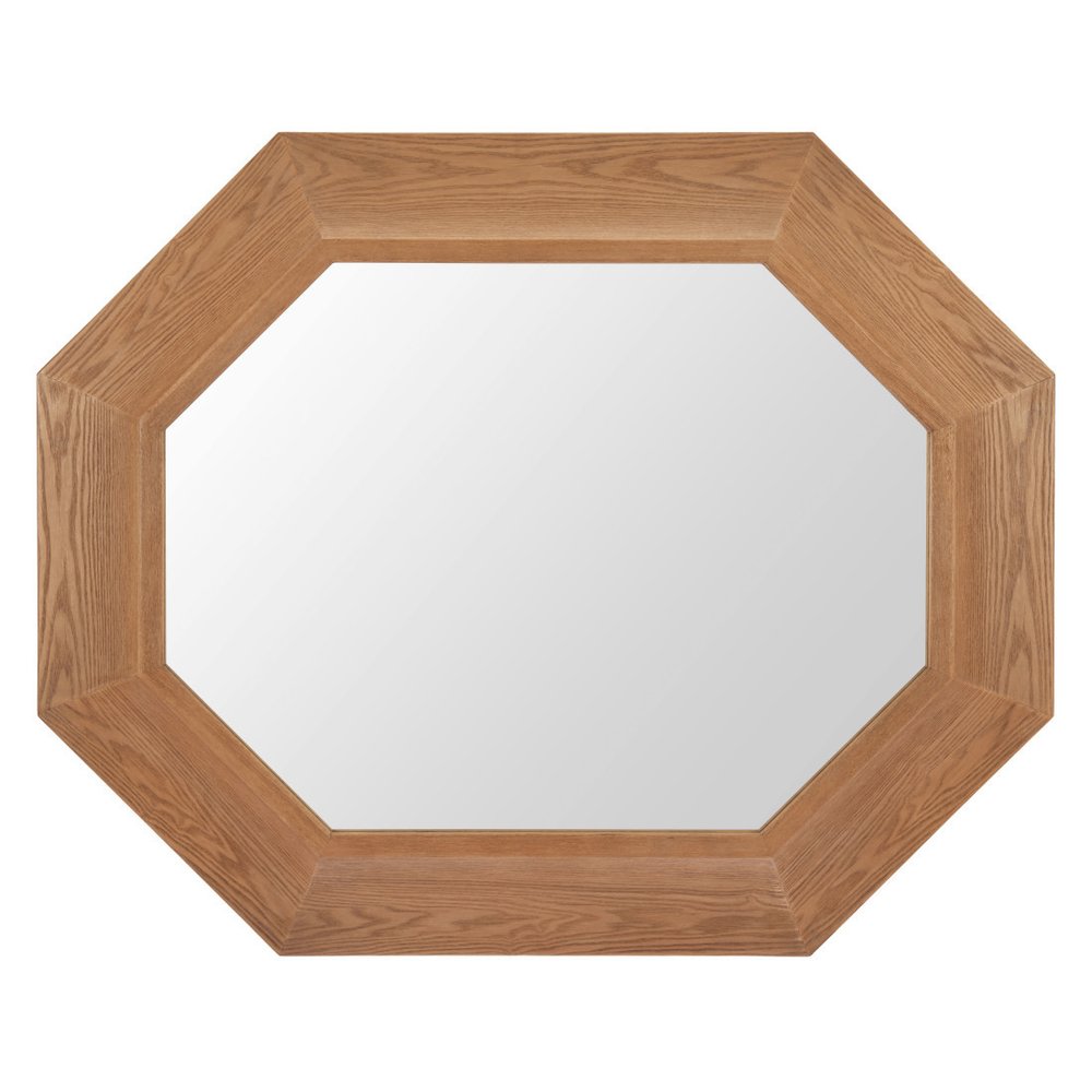 53" Natural Solid Wood Octagon Framed Accent Mirror — view 3