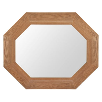 53" Natural Solid Wood Octagon Framed Accent Mirror HomeRoots