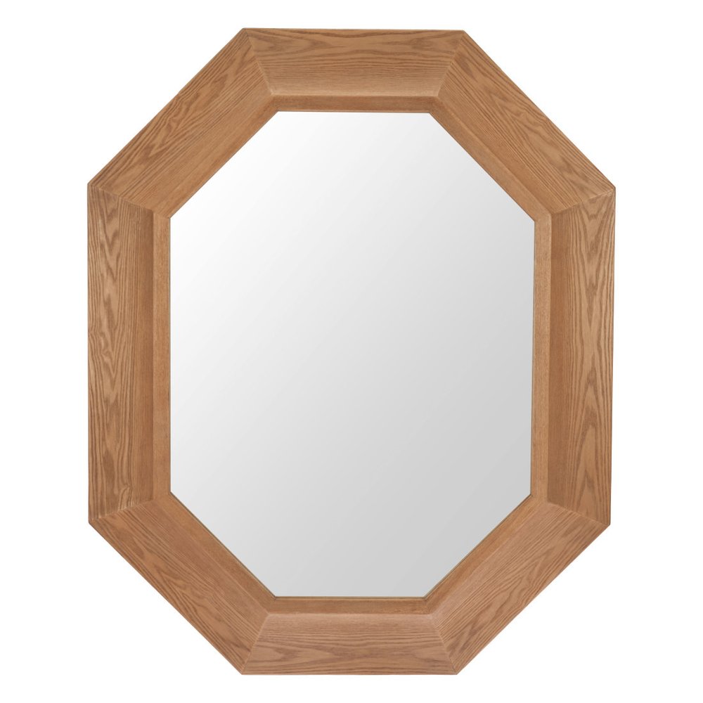 53" Natural Solid Wood Octagon Framed Accent Mirror — view 4