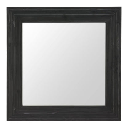 34" X 34" Black Solid Wood Square Framed Accent Mirror HomeRoots