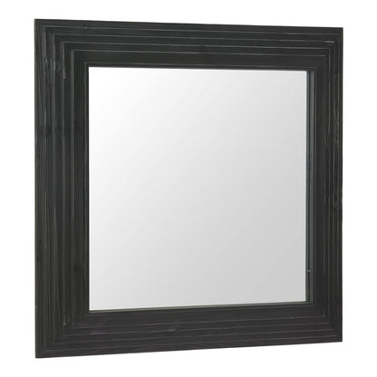 34" X 34" Black Solid Wood Square Framed Accent Mirror HomeRoots