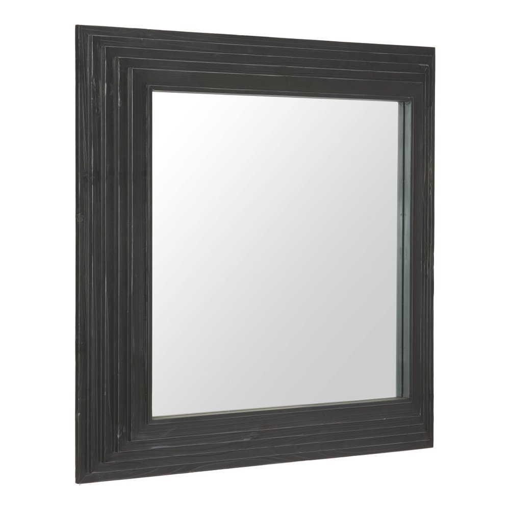 34" X 34" Black Solid Wood Square Framed Accent Mirror — view 5