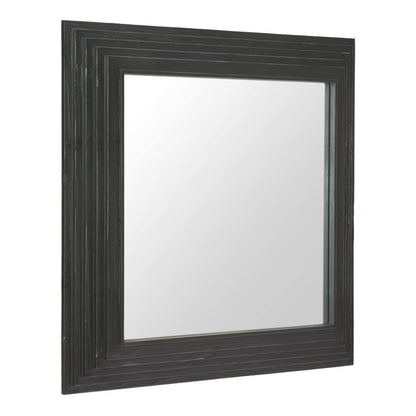 34" X 34" Black Solid Wood Square Framed Accent Mirror HomeRoots