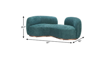 87" Teal Blue Sofa With Legs HomeRoots